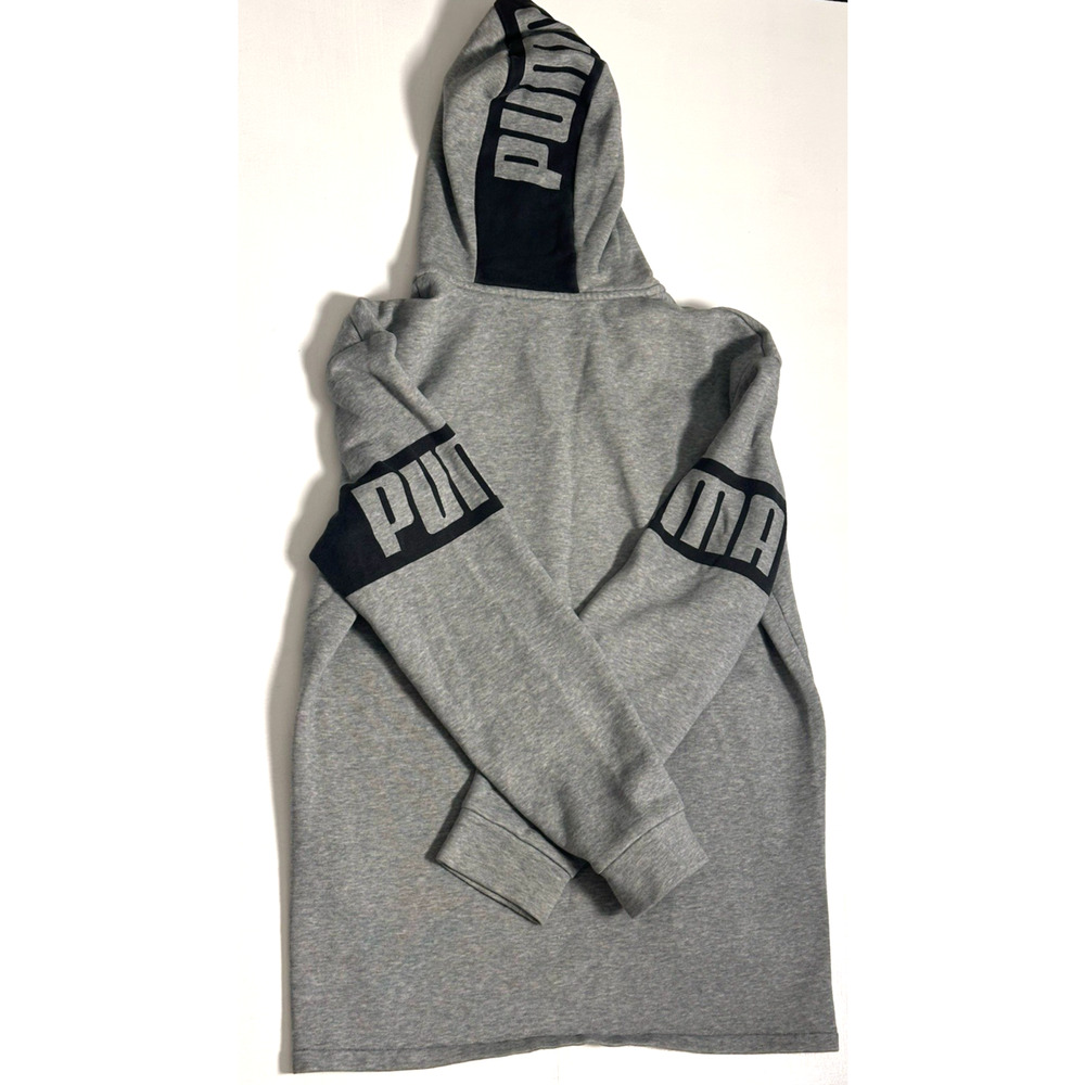 Puma Gray Signature Zip Front Hoodie Hooded Jacket Sweatshirt Men's M - Picture 14 of 16
